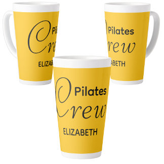 Personalized Pilates Crew Reformer Or Mat Yellow Latte Mug