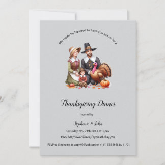 Personalized Pilgrim Fathers Thanksgiving Invitation