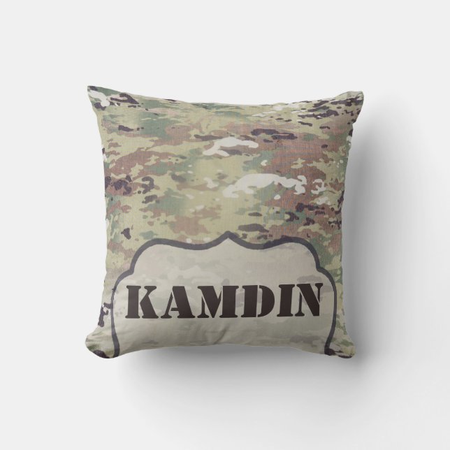 Personalized Pillow Army OCP Camo Uniform Camoflau (Front)