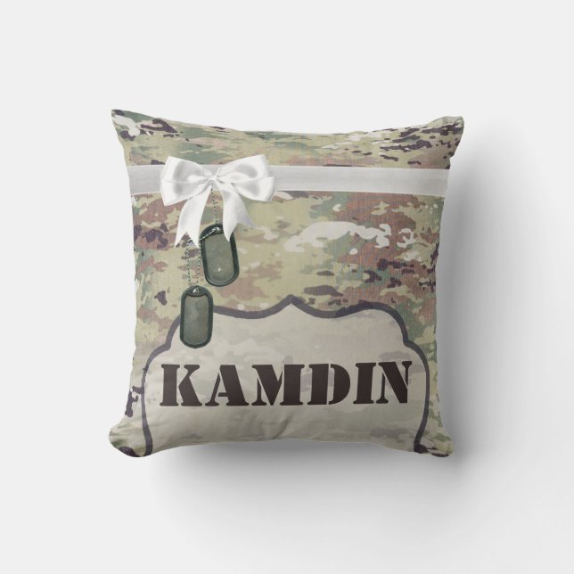 Personalized Pillow Army OCP Camo Uniform Camoflau (Front)