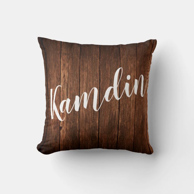 Personalized Pillow Barn Wood Country Rustic (Front)