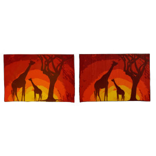 Personalized Pillow Cases African Safari Giraffe S