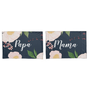 Personalized Pillow Cases Baby Pink Cosmos on Navy