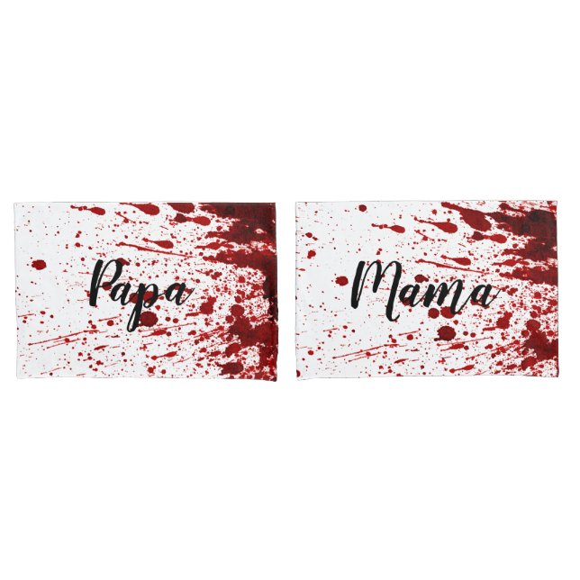 Personalized Pillow Cases Blood Splatter Vampire G (Front-Set)