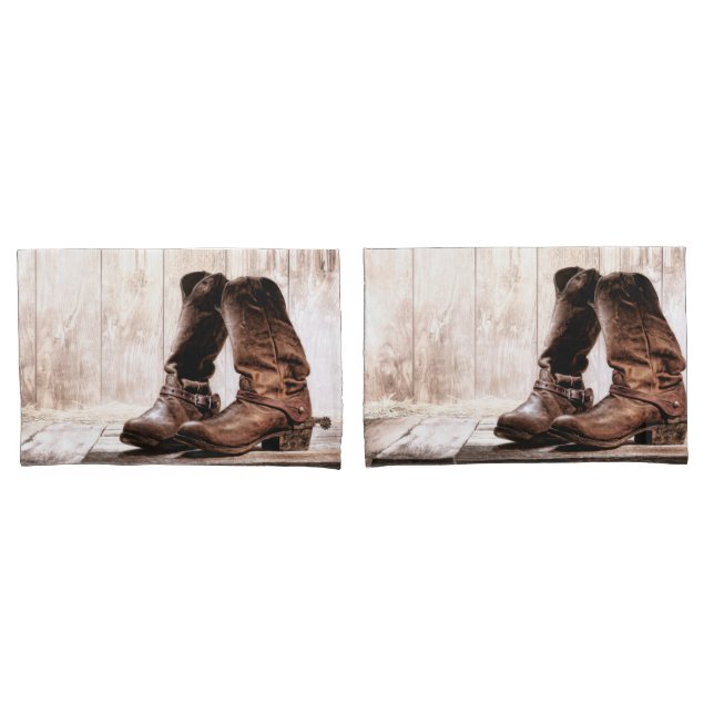 Personalized Pillow Cases boots country rustic (Front-Set)