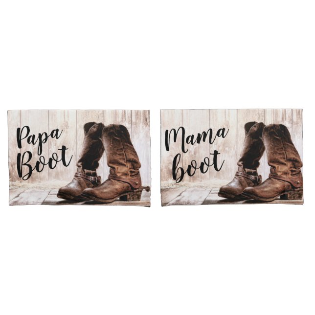 Personalized Pillow Cases boots country rustic wes (Front-Set)