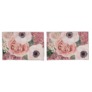 Personalized Pillow Cases Geometric Garden Rose