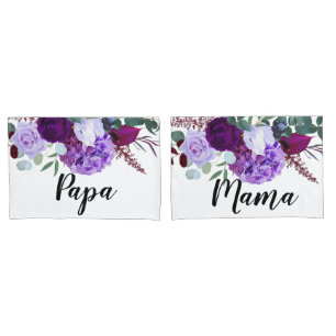 Personalized Pillow Cases Lavender Hibiscus on Whi