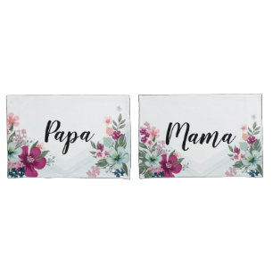 Personalized Pillow Cases Tropical Flowers on Blue