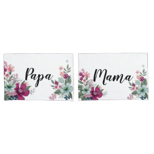 Personalized Pillow Cases Tropical Flowers on Whit