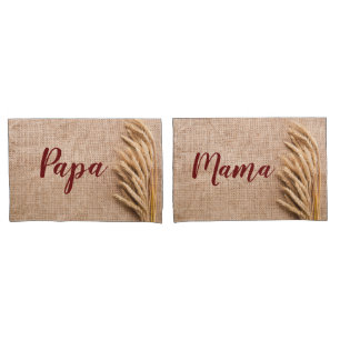 Personalized Pillow Cases Wheat on Burlap Sack Cou