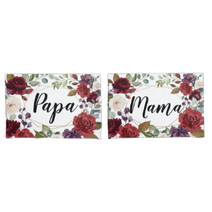 Personalized Pillow Cases White Roses Gold Geometr