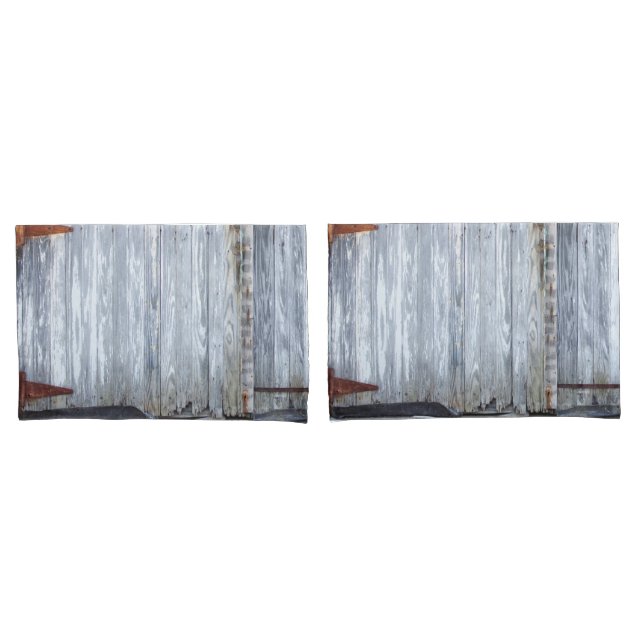 Personalized Pillow Cases White Wash Wood Barn Doo (Front-Set)