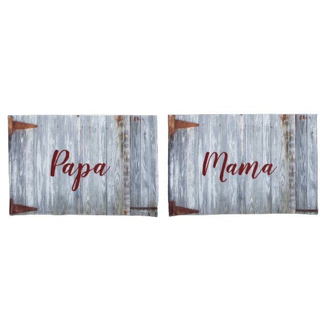 Personalized Pillow Cases White Wash Wood Barn Doo (Front-Set)