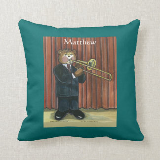Personalized Pillow for Male Trombone Player