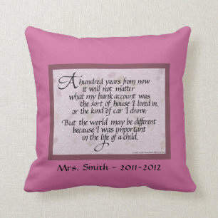 Personalized Pillow for Teacher, American MoJo