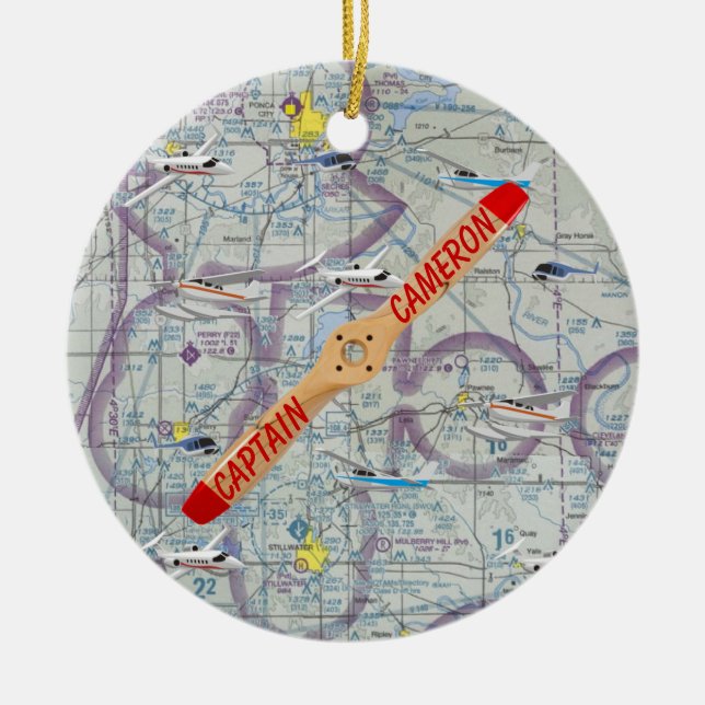 Personalized Pilot Ceramic Ornament (Front)