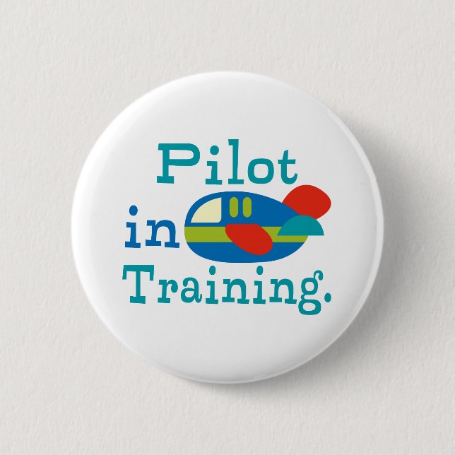 Personalized Pilot in Training 2 Inch Round Button (Front)