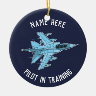 Personalized Pilot in Training Jet Ornament