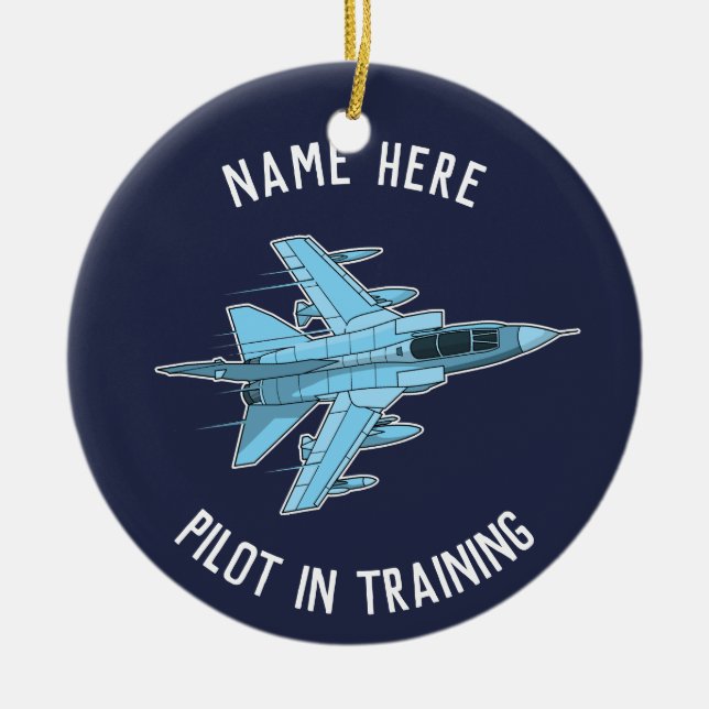 Personalized Pilot in Training Jet Ornament (Front)