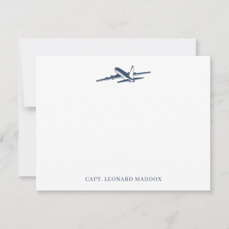 Personalized Pilot Stationery Airplane Note Cards