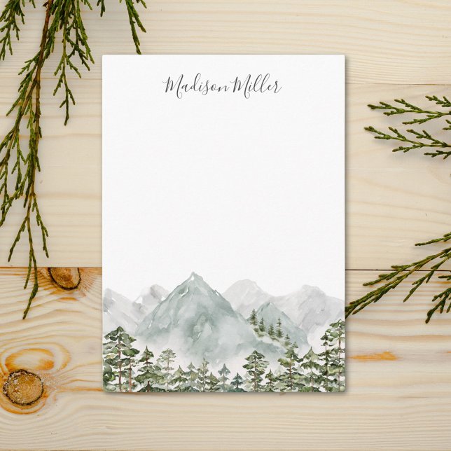 Personalized Pine Forest and Mountains Card (Close up)