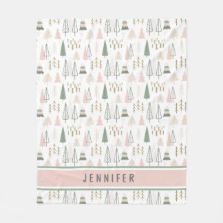 Personalized Pine Retreat Whimsical Fleece Blanket