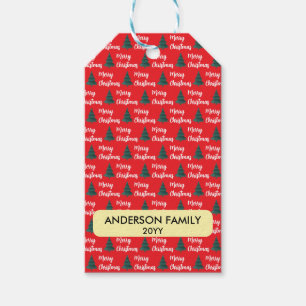 Personalized Pine Tree & Merry Christmas  Gift Tags