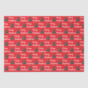Personalized Pine Tree & Merry Christmas Tissue Paper