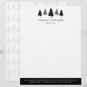 Personalized Pine Tree Themed Business  Letterhead