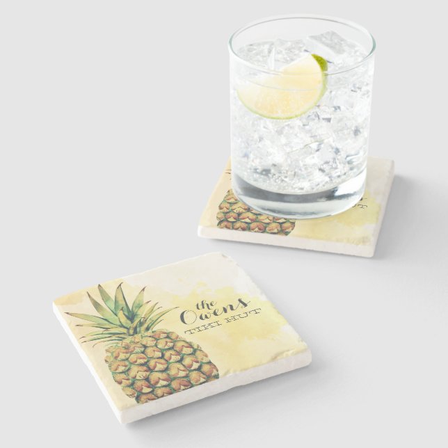Personalized Pineapple Coasters (Side)