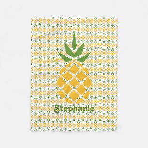 Personalized Pineapple Fleece Blanket