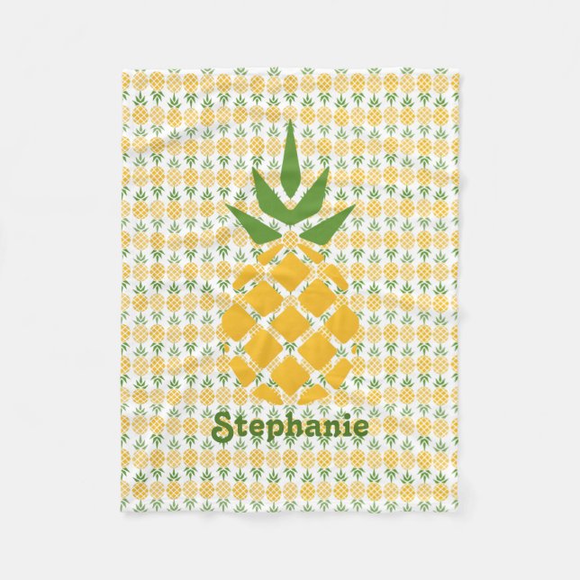 Personalized Pineapple Fleece Blanket (Front)