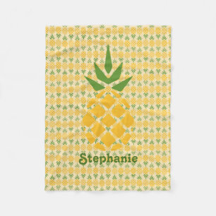 Personalized Pineapple Fleece Blanket