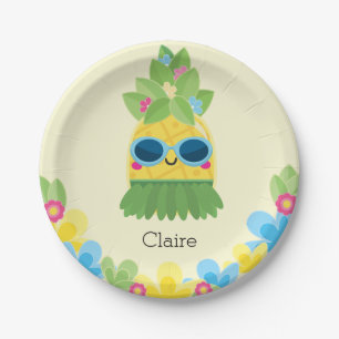 Personalized Pineapple Girls Ms Onederful First Pa Paper Plate