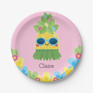 Personalized Pineapple Girls Ms Onederful First Paper Plate