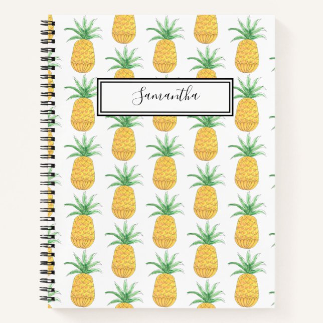 Personalized Pineapple Notebook Spiral Notebook (Front)