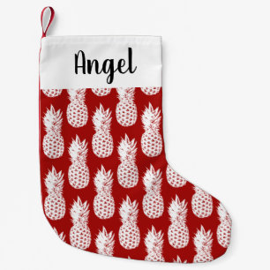 Personalized pineapple print Christmas stocking