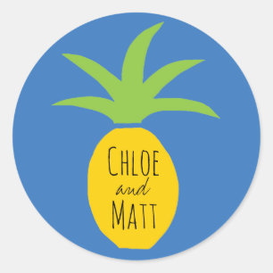 Personalized Pineapple Wedding Favour Stickers