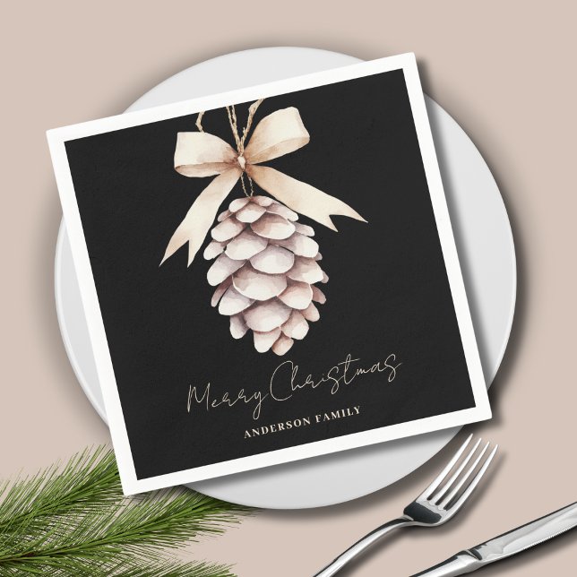 Personalized Pinecone Christmas  Napkin (Creator Uploaded)