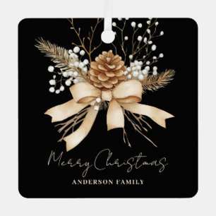 Personalized Pinecone Photo Christmas Metal Ornament