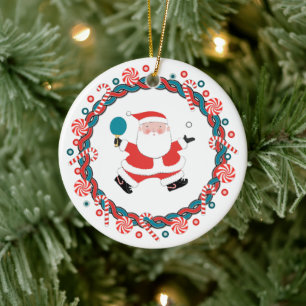 Personalized Ping Pong Holiday Gift Ceramic Ornament