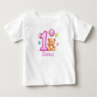 Personalized Pink 1st Birthday for Girls