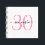 Personalized Pink 30th Birthday Guestbook Notebook<br><div class="desc">Minimalist pink 30 blank square notebook that can be used as a guestbook on her special thirtieth birthday.
With some customization,  you will be able to ungroup the numbers to match another milestone birthday. 
Create your own girly name and birthday notebook.</div>