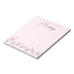 Personalized pink A note From Florals