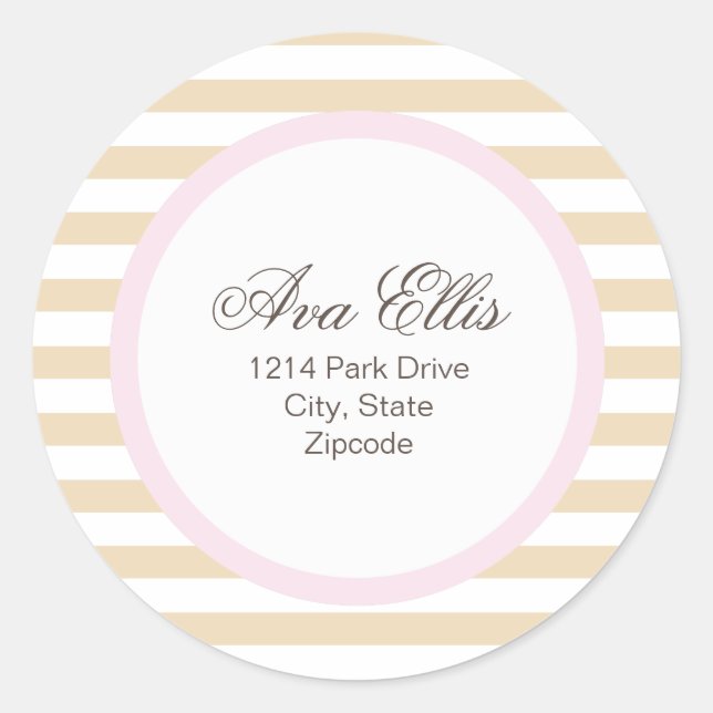 Personalized Pink Address Label/Merchandise Seal (Front)