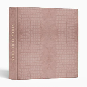 Personalized Pink Alligator Texture Print Binder