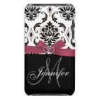 Personalized Pink and Black Damask iPod Case-Mate