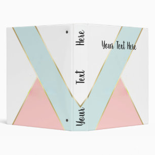 Personalized Pink and Blue Abstract Binder