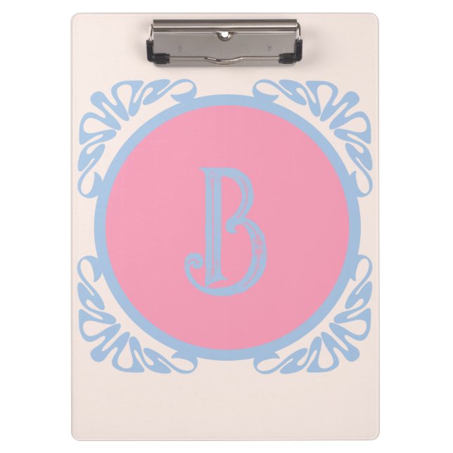 Personalized pink and blue  clipboard (Front)